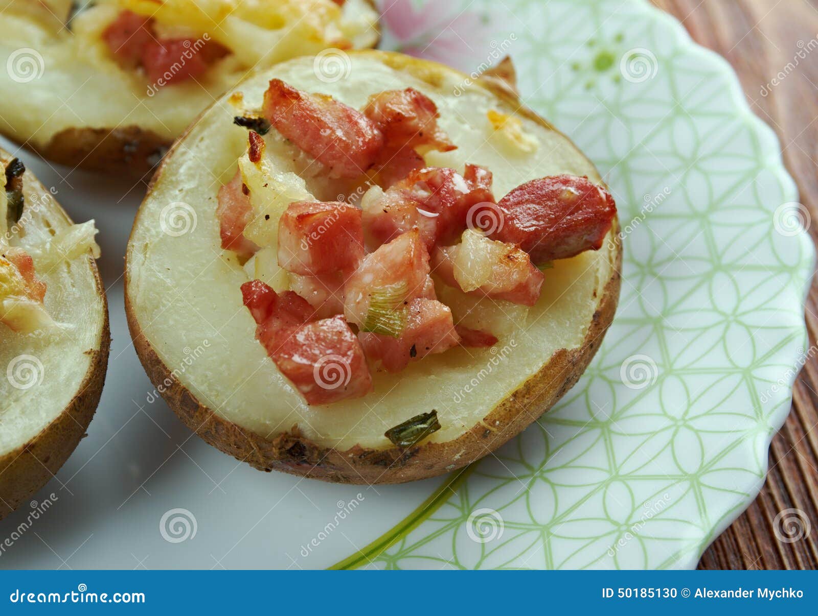 Stuffed Baked Potatoes stock photo. Image of entree, snack 50185130