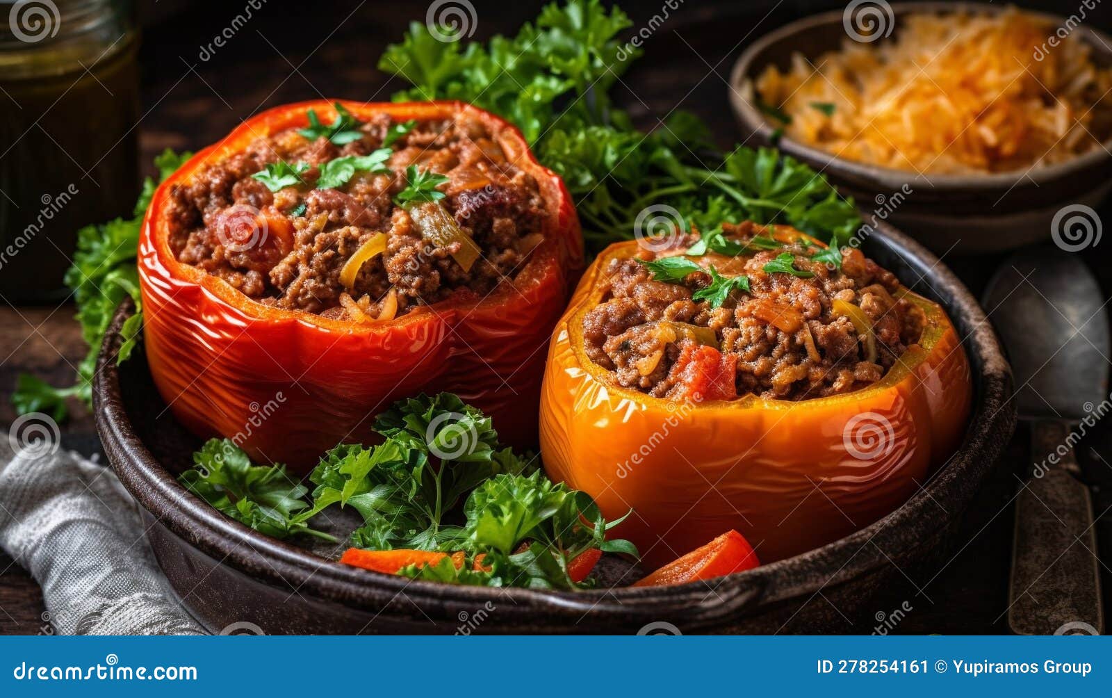 Stuffed Bell Pepper with Quinoa, Beef, and Veggies Generated by AI