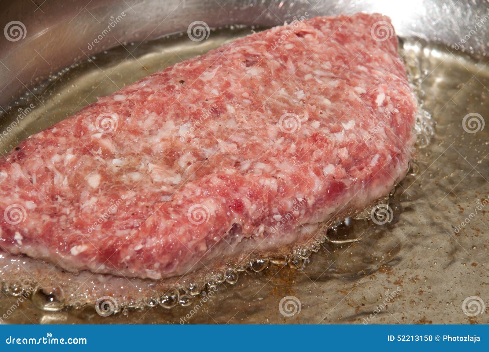 Stuffed Burger in Hot Oil in a Frying Pan Stock Photo Image of fresh