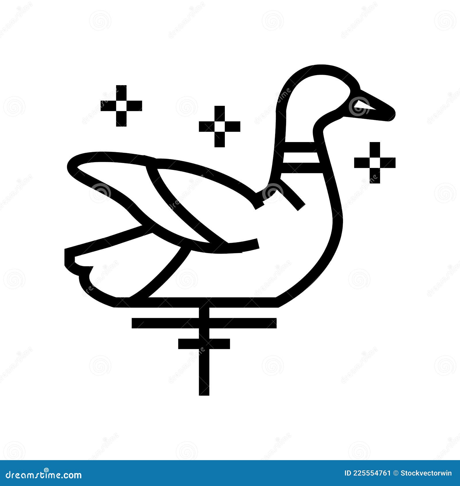 Stuffed Decoy for Duck Line Icon Vector Illustration Stock Vector