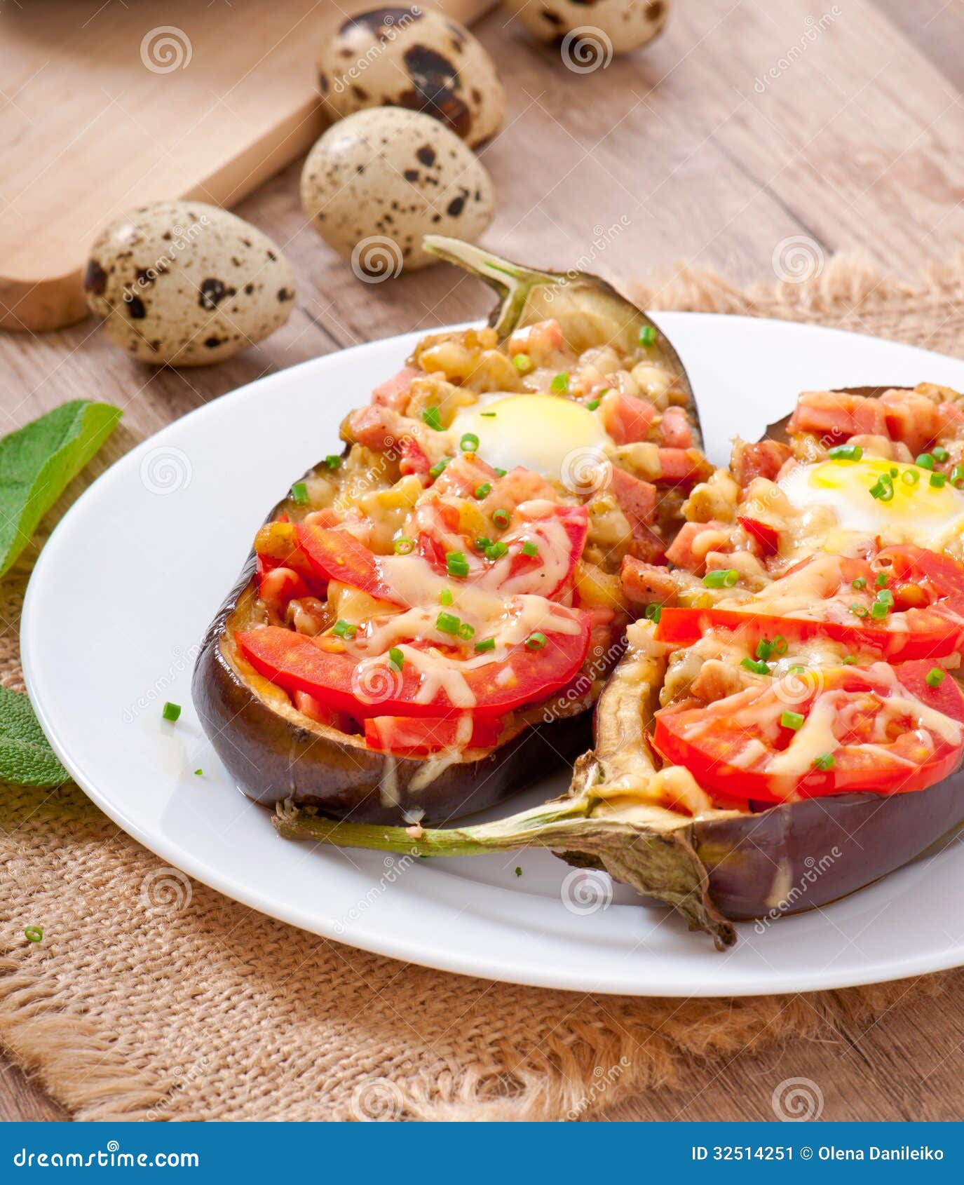 Stuffed Eggplant Oven Baked Stock Image Image of diet, freshness