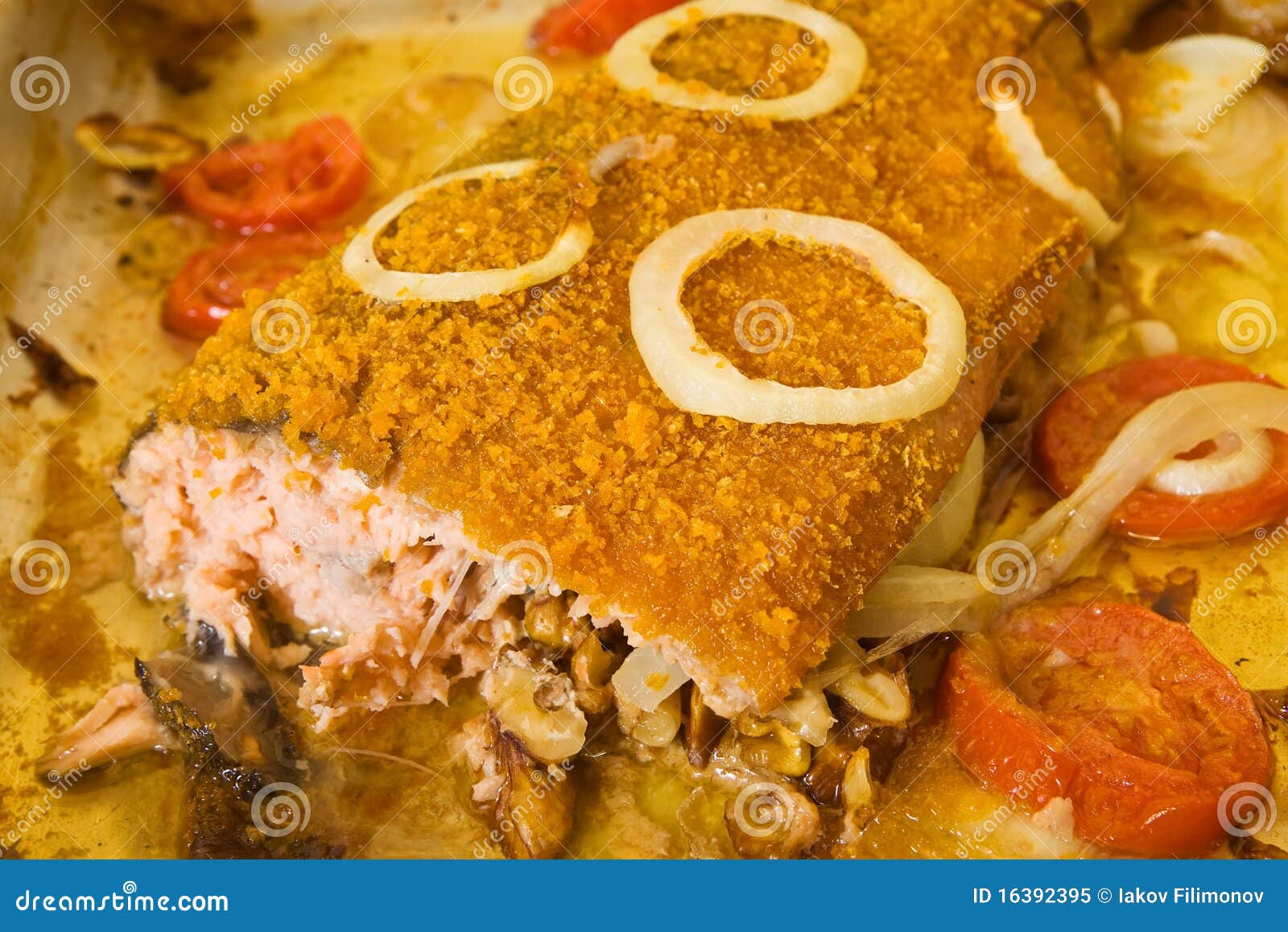 Stuffed Fish in Cook Griddle Stock Image Image of preparation, food