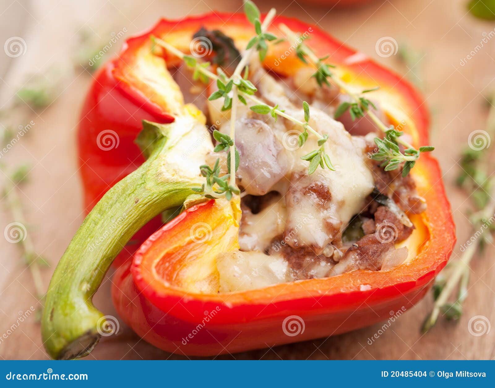 Stuffed Paprika with Meat and Vegetables Stock Photo Image of