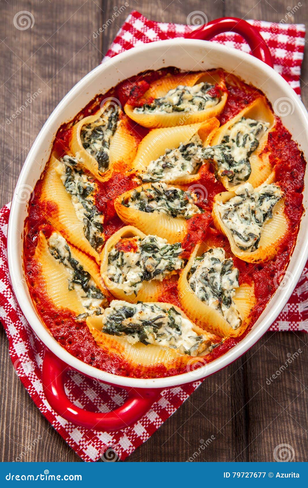Stuffed Pasta Shells with Spinach Ricotta Stock Image Image of meal