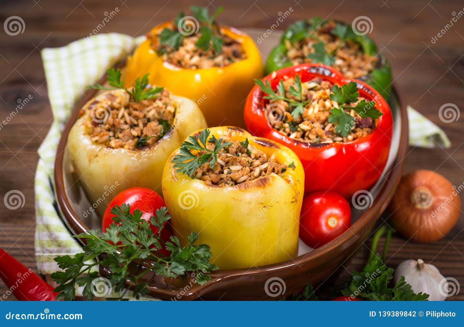 stuffed peppers with meat and rice