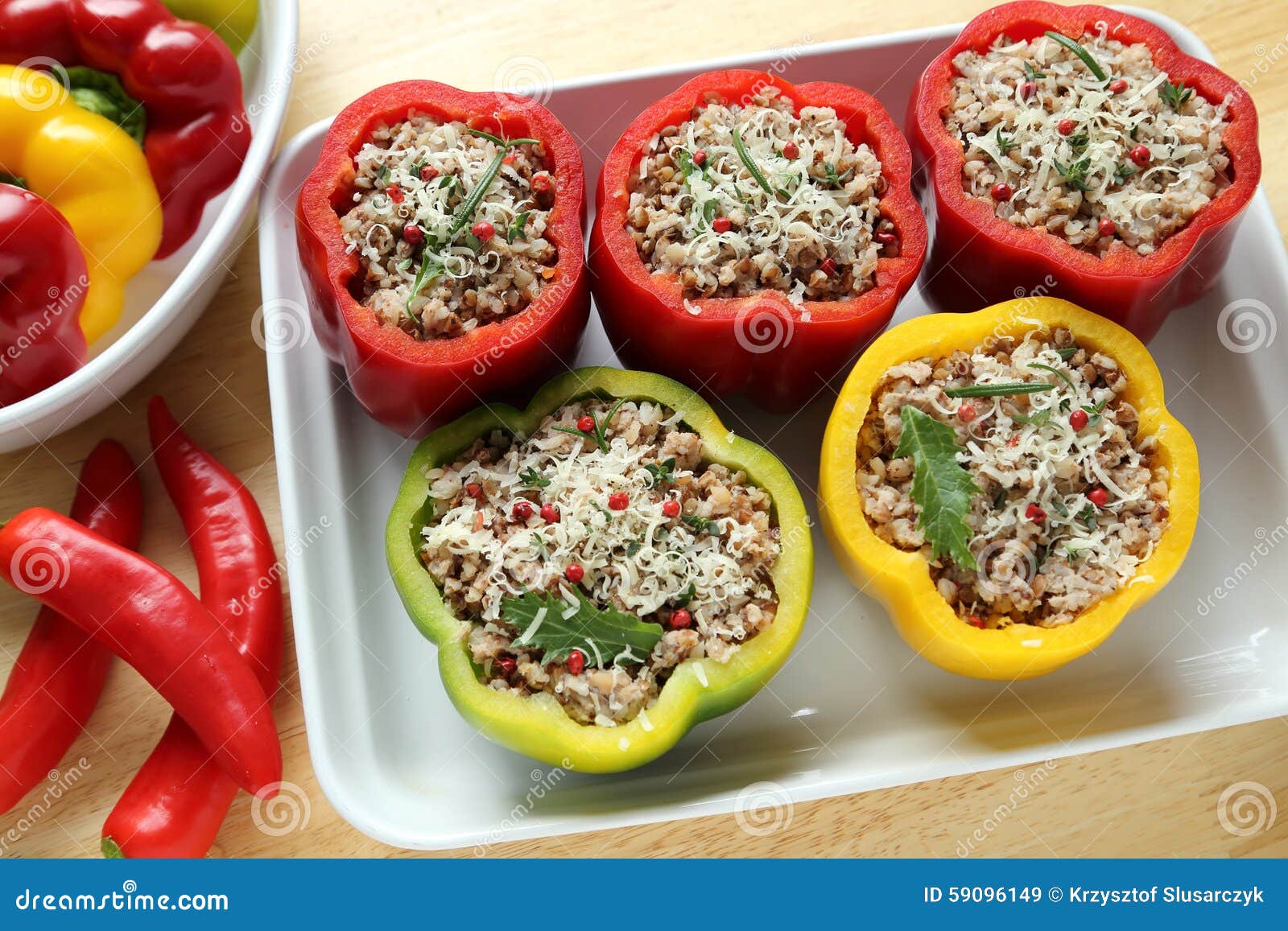 Stuffed peppers stock image. Image of ground, meat, sage 59096149