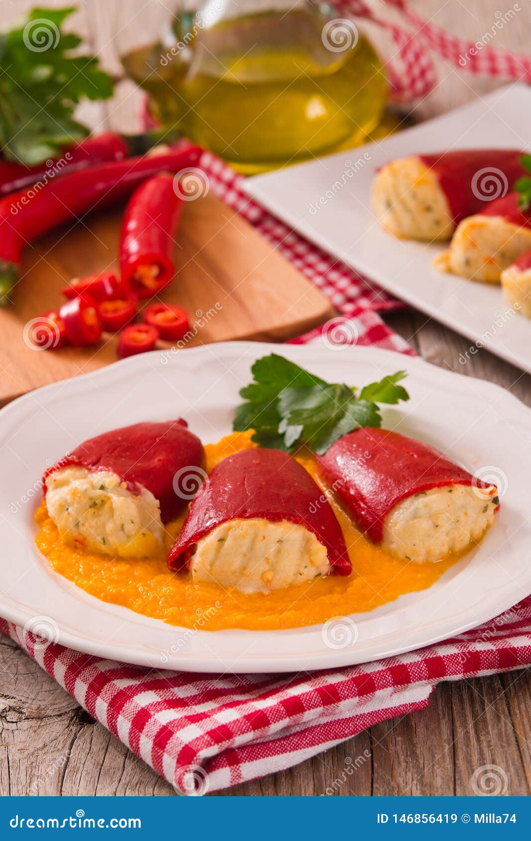 Stuffed Piquillo Peppers with Cod. Stock Image Image of gastronomy