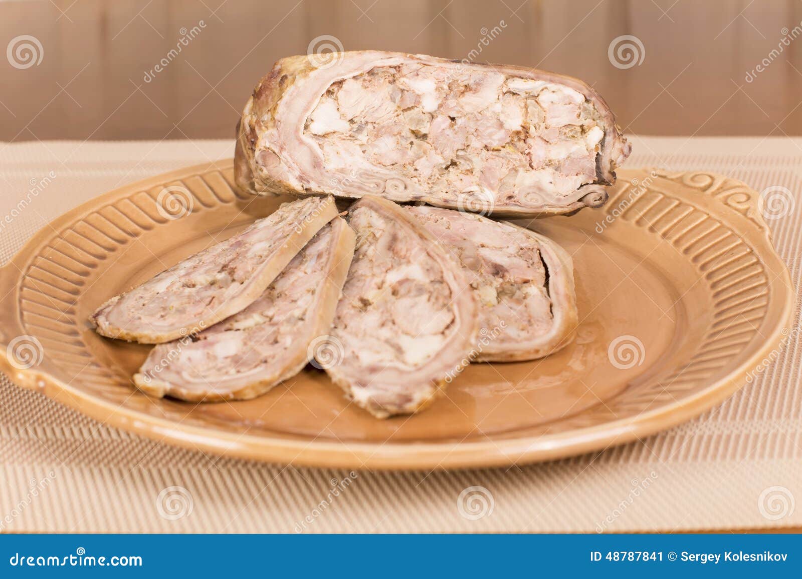 Stuffed pork stomach stock image. Image of sliced, pork 48787841