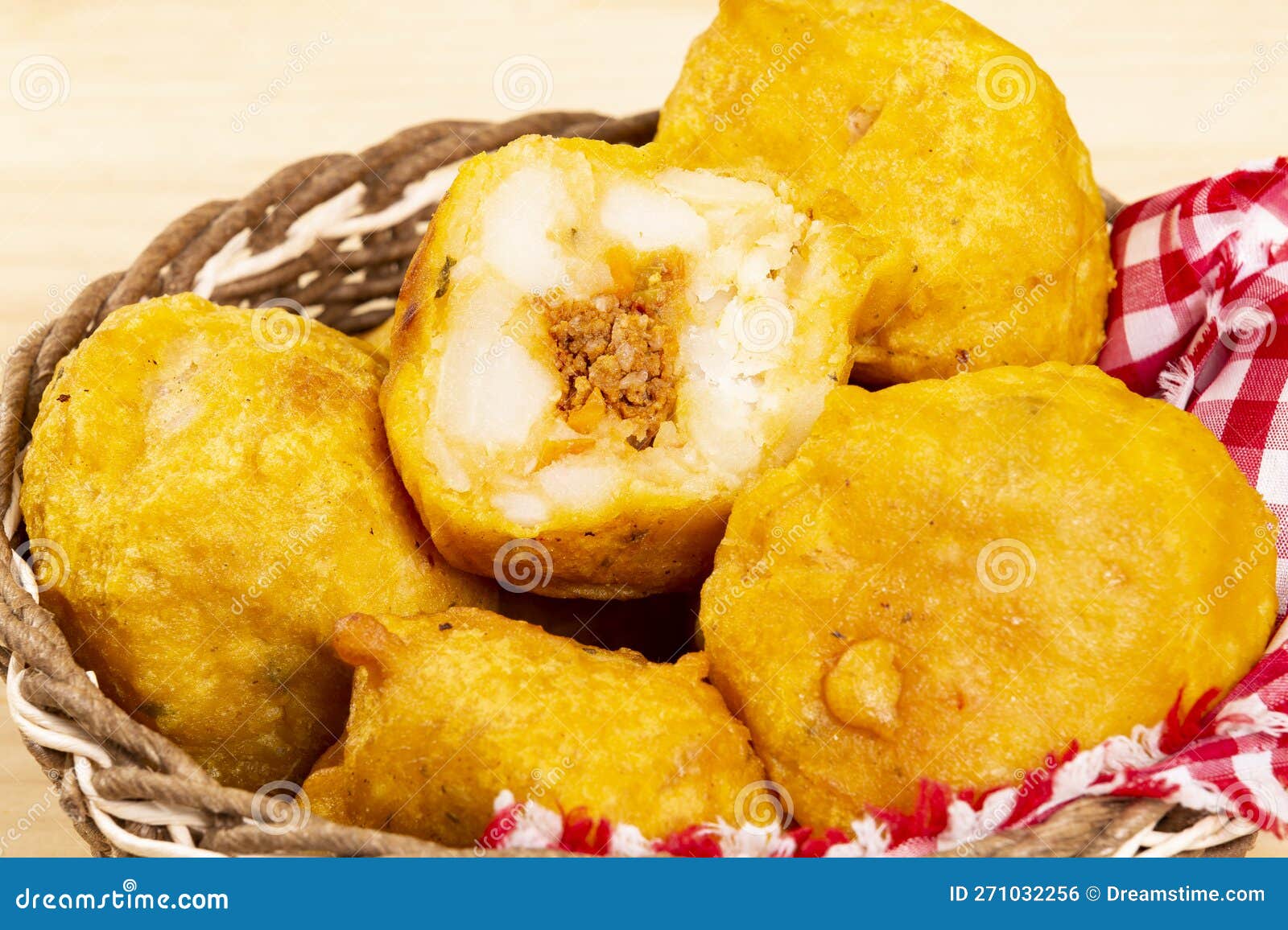 Stuffed Potato Typical Fry of Several Latin American Countries Stock