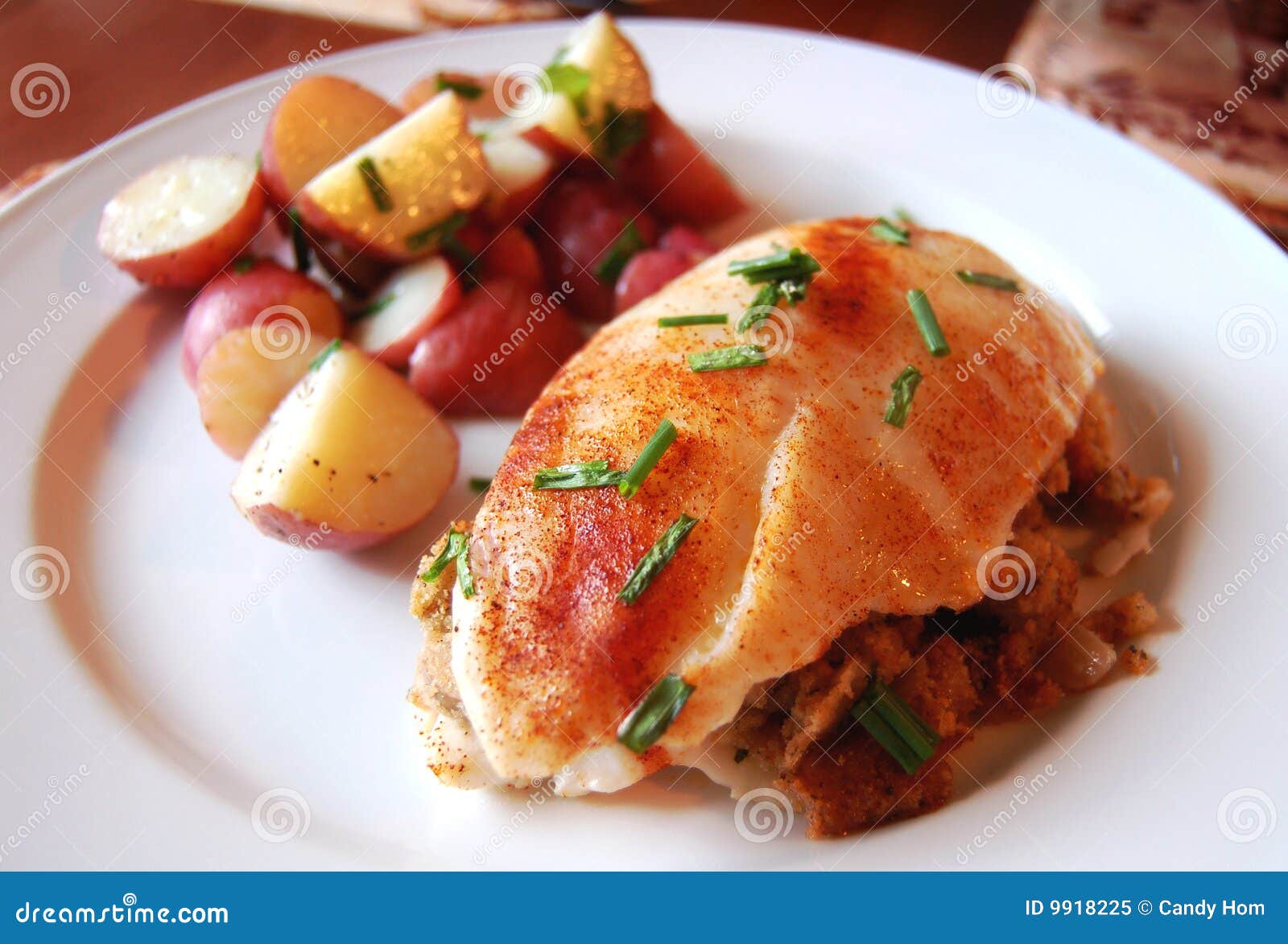 Stuffed Tilapia with Side of Potatoes Stock Image Image of dining
