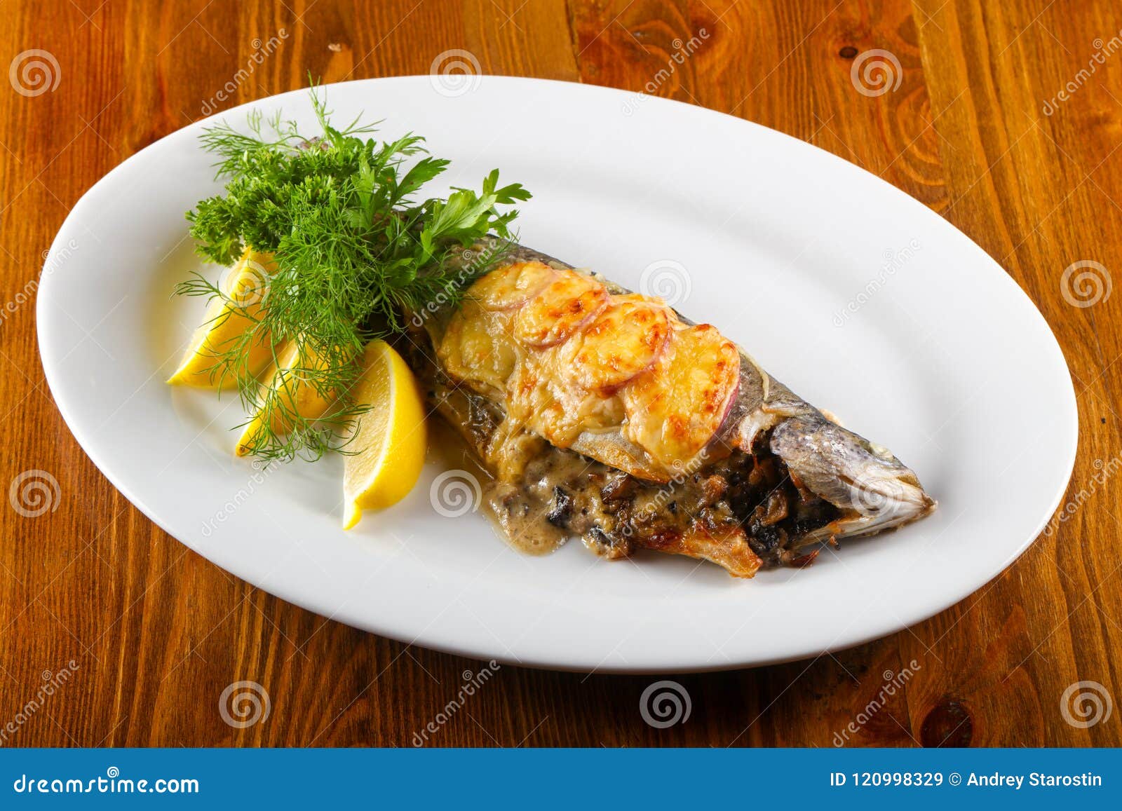 Stuffed trout stock image. Image of dish, stuffed, healthy 120998329