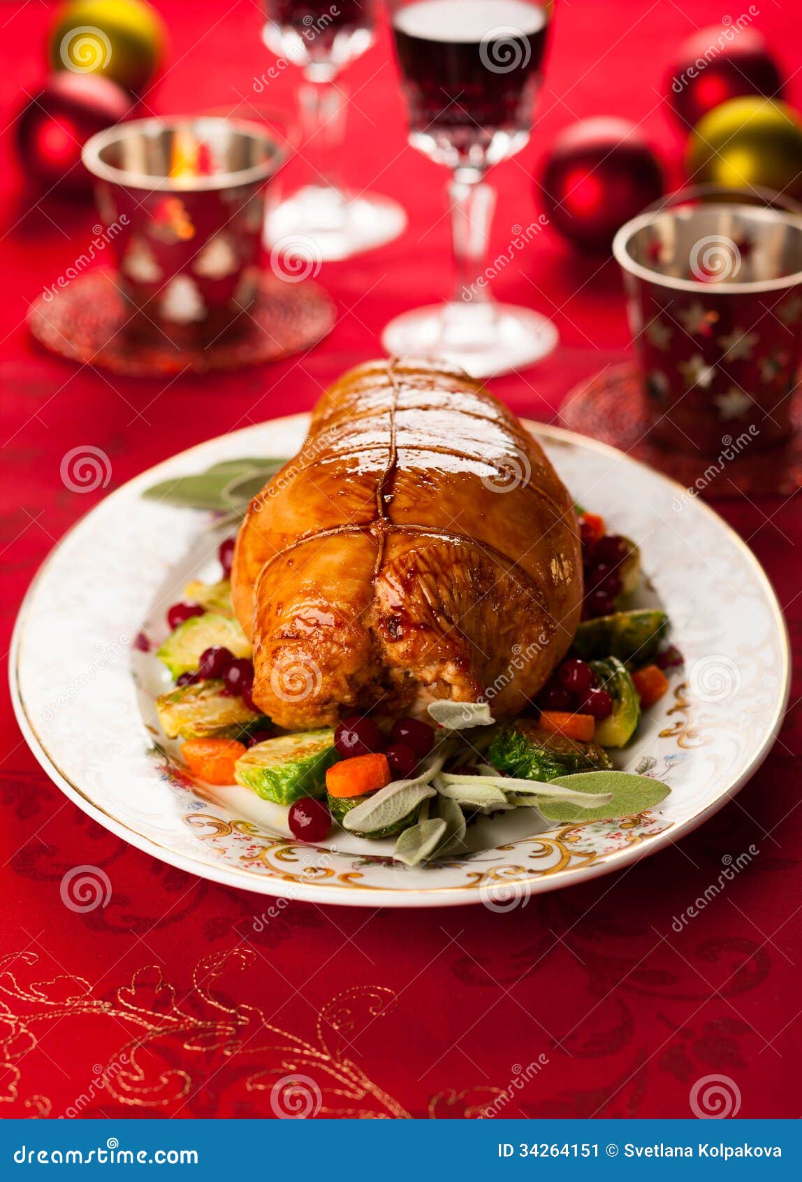 Stuffed turkey breast stock image. Image of healthy, delicious - 34264151