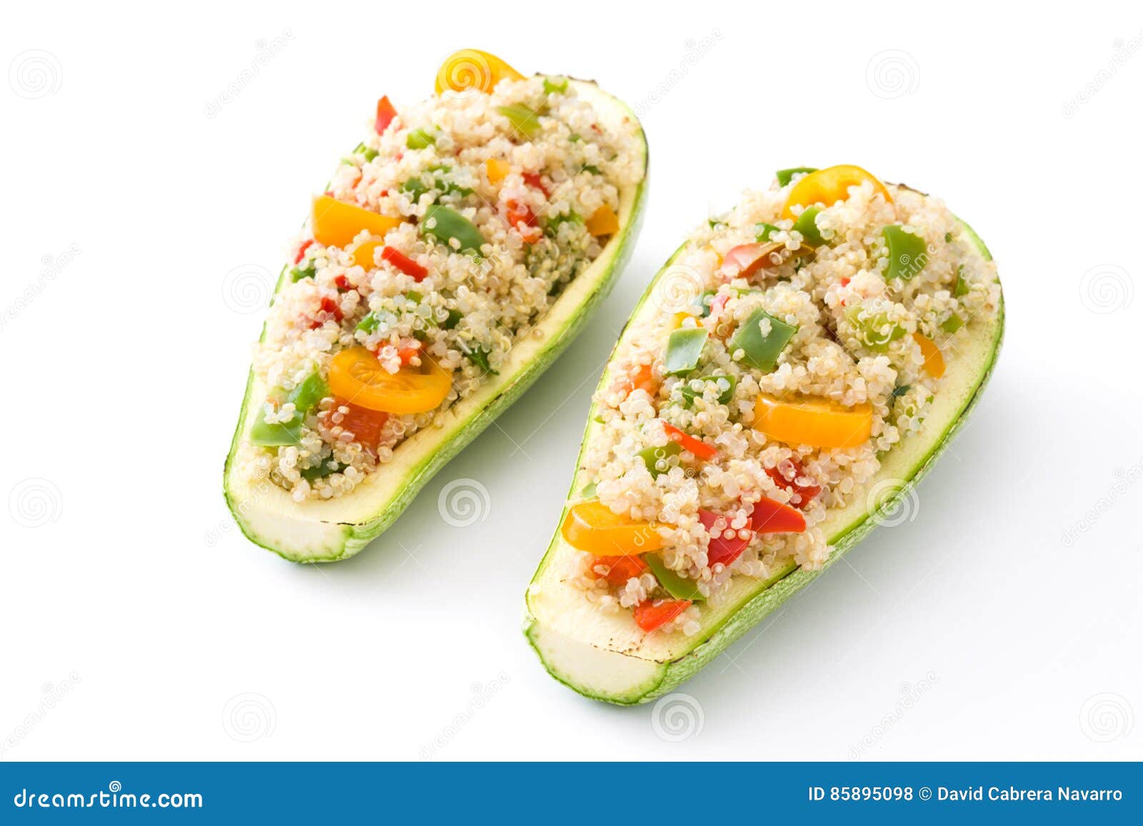 Stuffed Zucchini with Quinoa and Vegetables, Stock Photo Image of