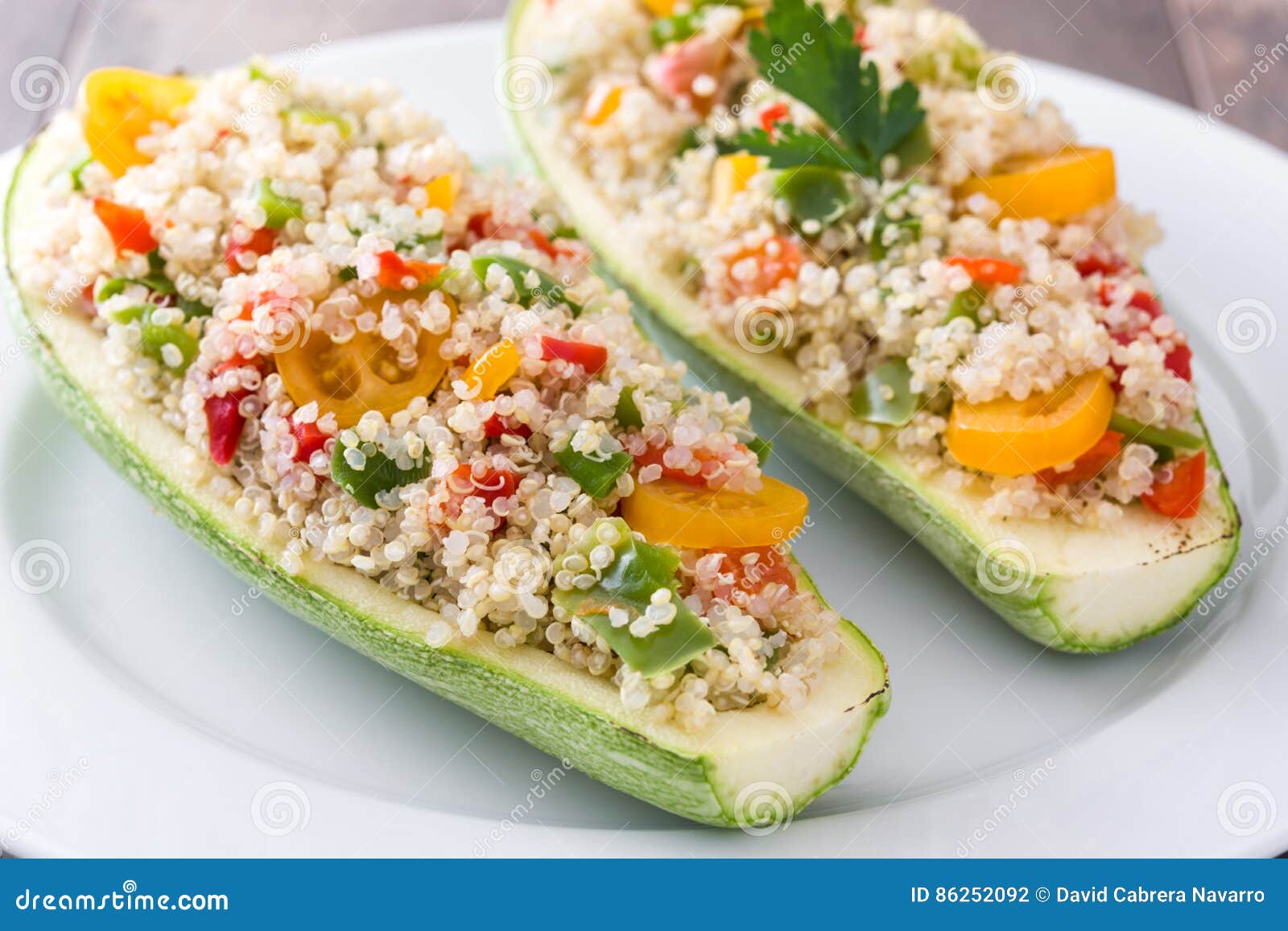 Stuffed Zucchini with Quinoa and Vegetables Stock Photo Image of