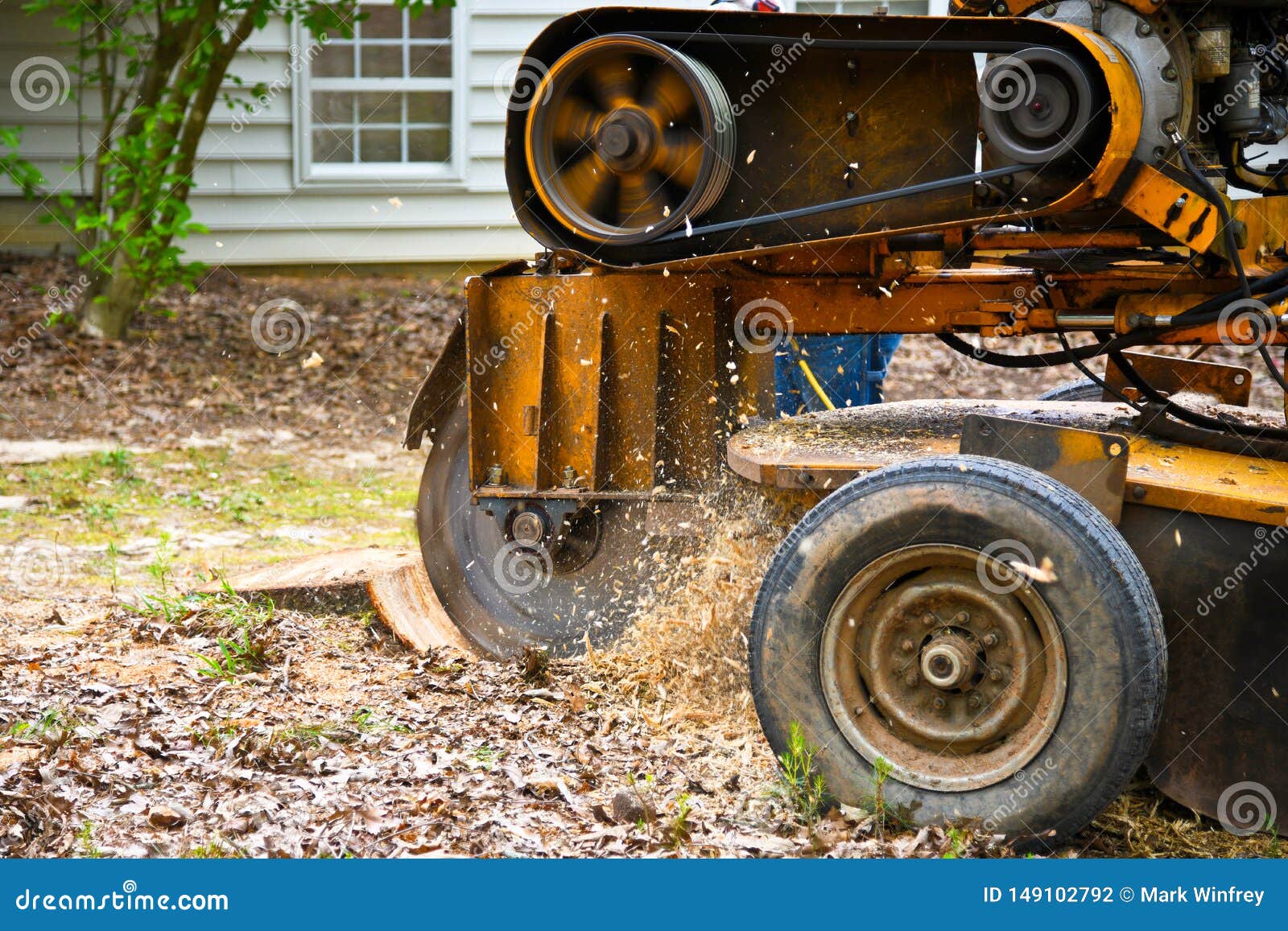An Industrial Stump Grinding Machine Stock Photo Image of soil, blade