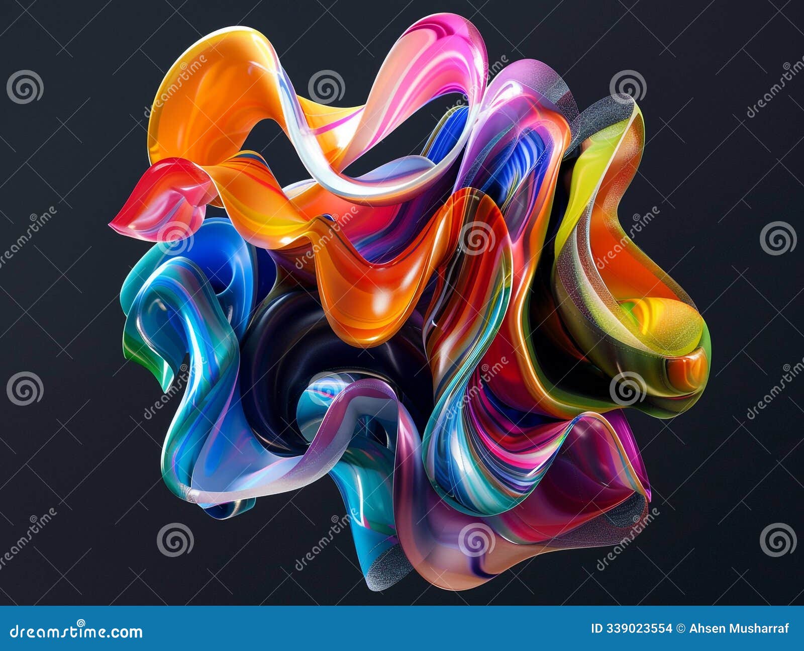 abstract waves smooth curves liquid multi color  background