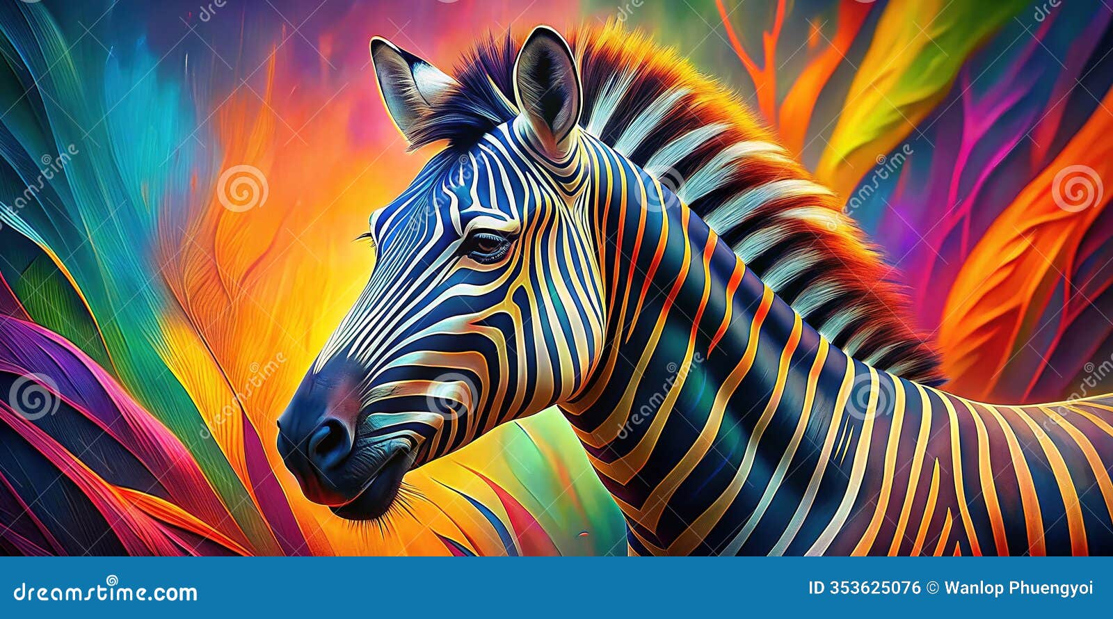 stunning abstract zebra stripes in a vibrant generative ai  a colorful and surreal artistic image perfect for
