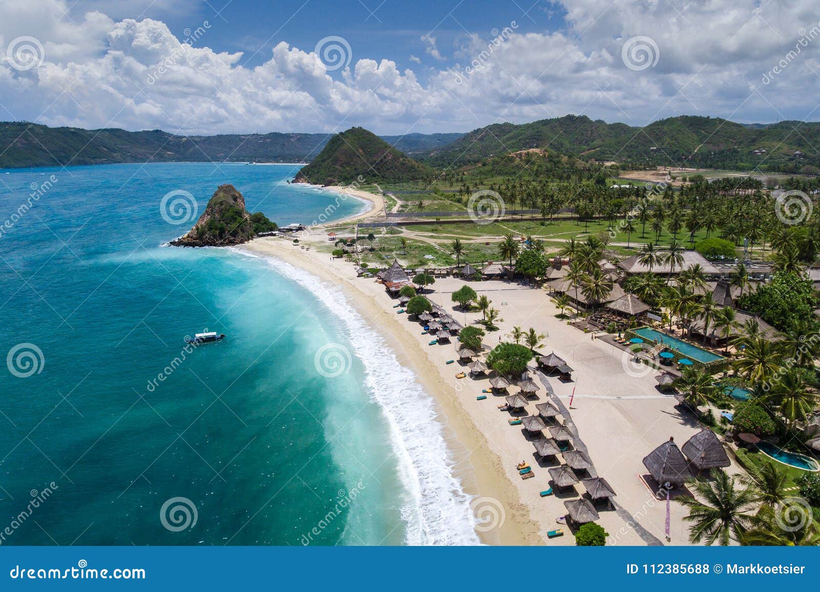 stunning aerial view of a beautiful vacation destination, lombok, indonesia