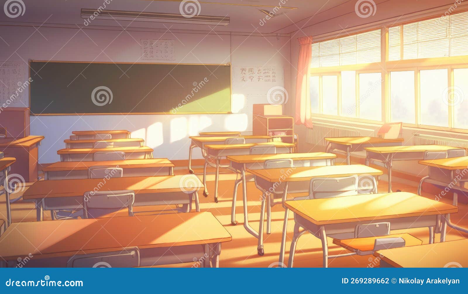 Deserted Anime Classroom: Just Sun, Desks and Chairs, AI Generative Stock  Illustration - Illustration of anime, stunning: 269289684