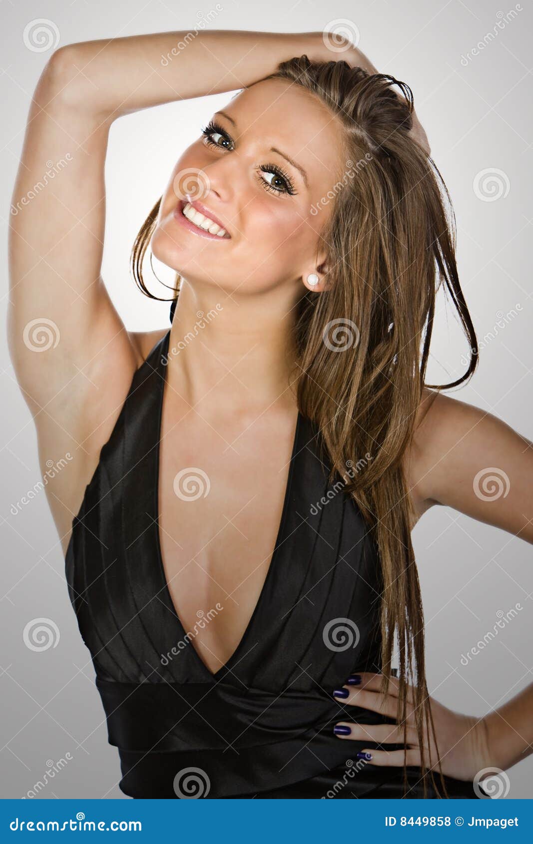 Stunning Brown Haired Teen Smiling Stock Photo Imag