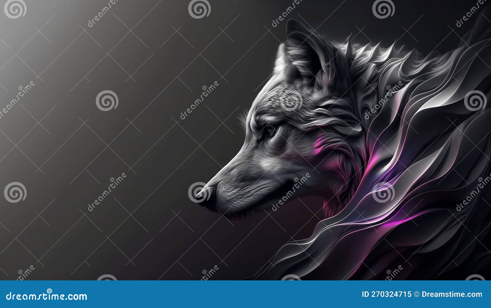 An Abstract Animal . Wolf Wallpaper Generative AI Stock