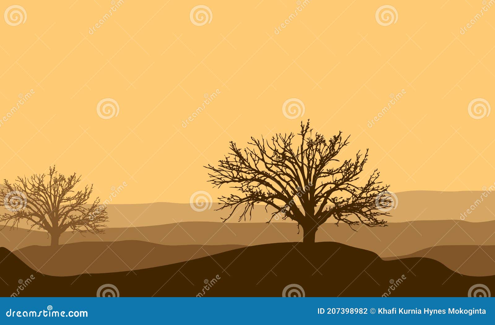 Stunning Desert View in the Afternoon. Vector Illustration Stock Vector ...