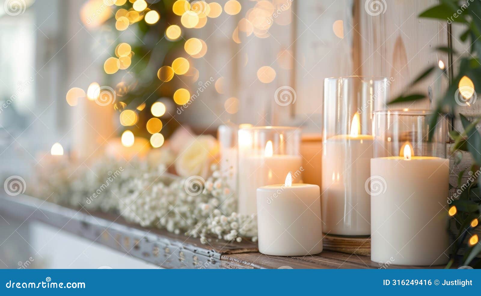 a stunning display of a sp mantle with minimalistic taper candles adding a touch of warmth and ambiance. 2d flat cartoon