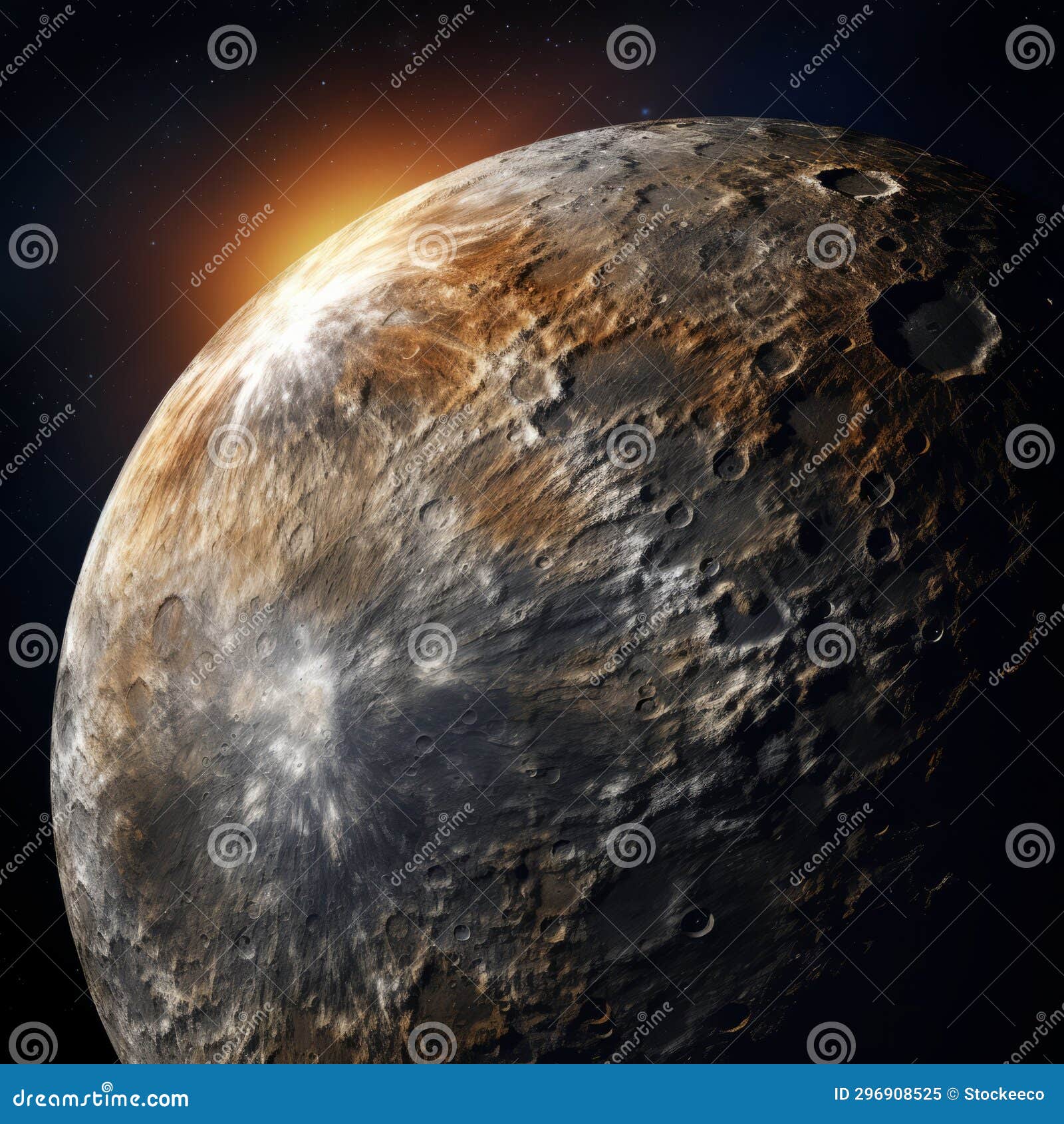 stunning high-quality hdr image of callisto with doge face crater