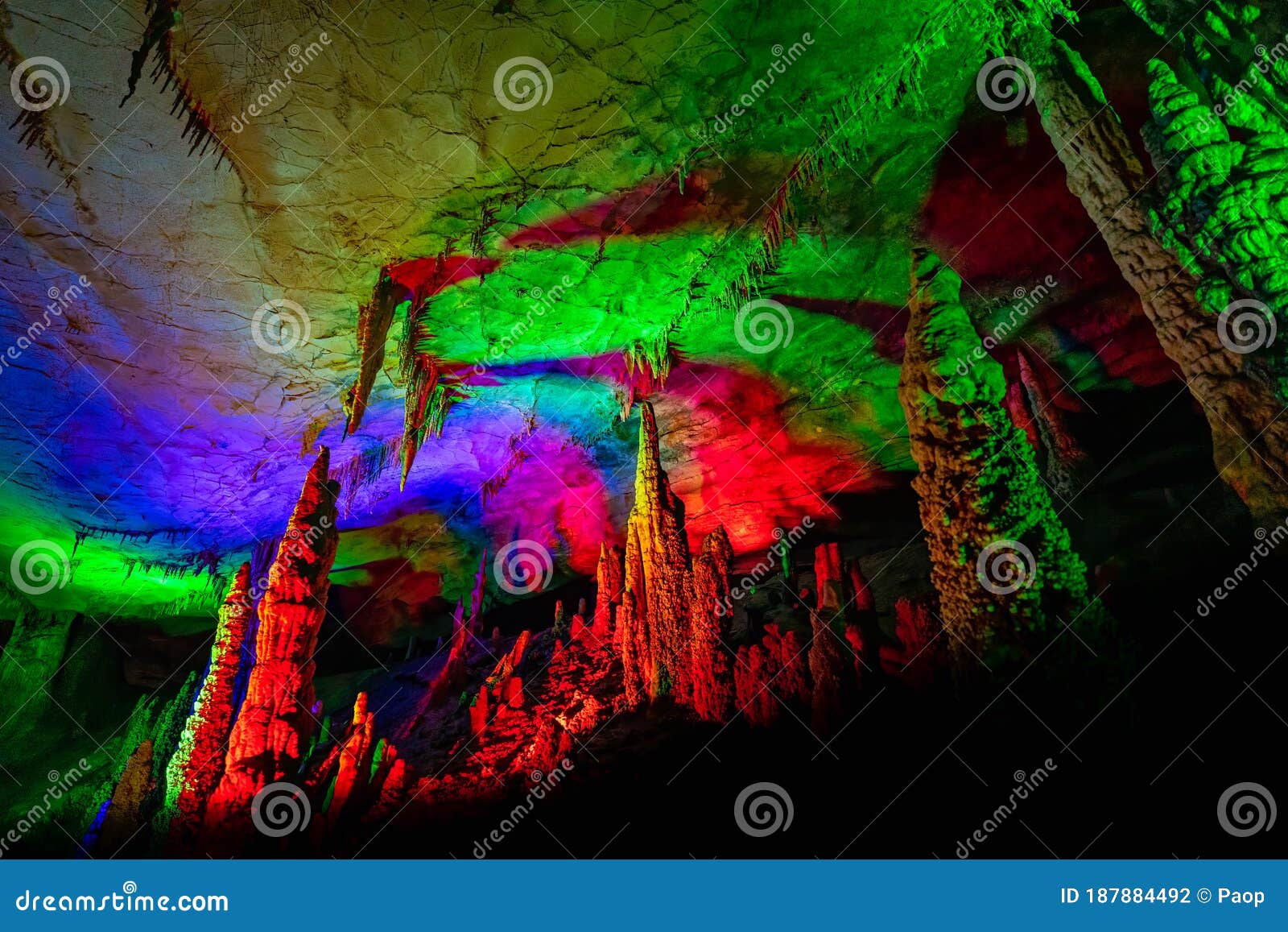 Stunning Huanglong Yellow Dragon Cave Stock Photo Image Of Colourful