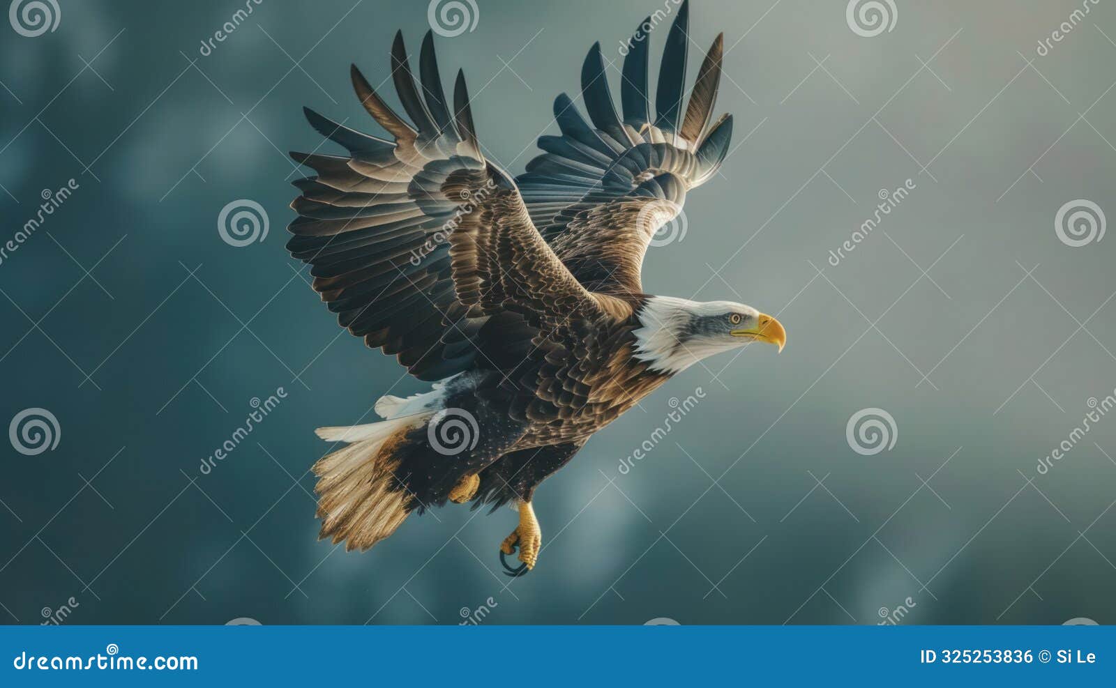 ic freedom: majestic eagle perched on american flag