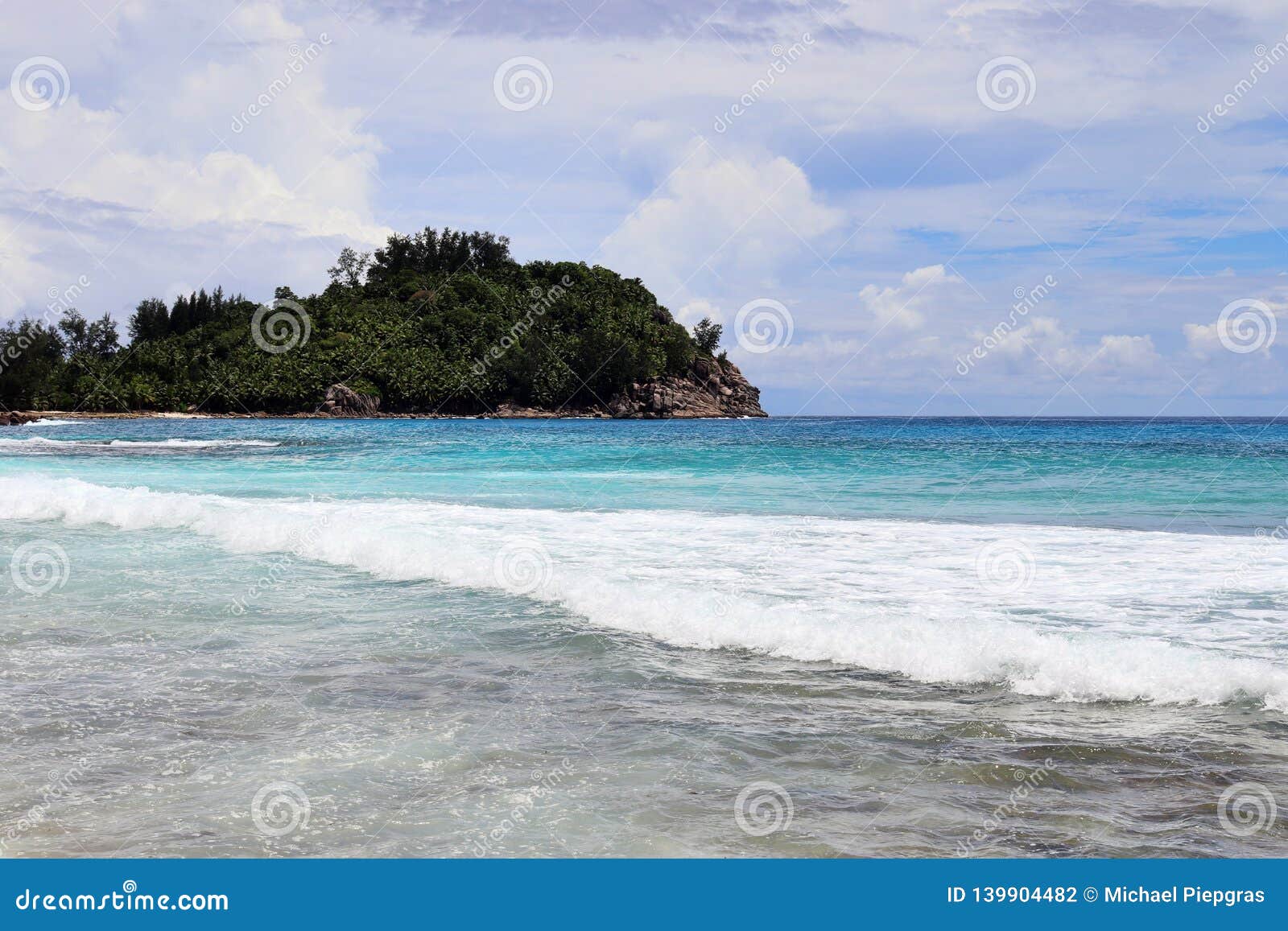 Stunning Indian Ocean Waves At The Beaches On The Paradise Island