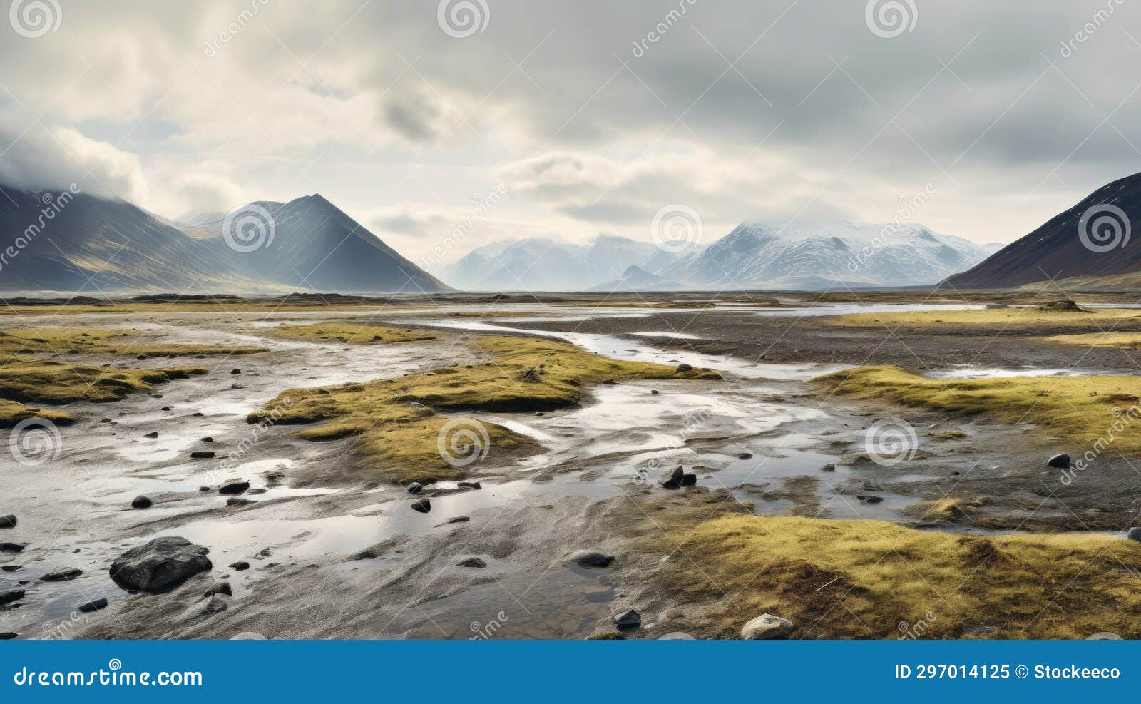 majestic arctic glaciers: a serene marsh in the pacific beach