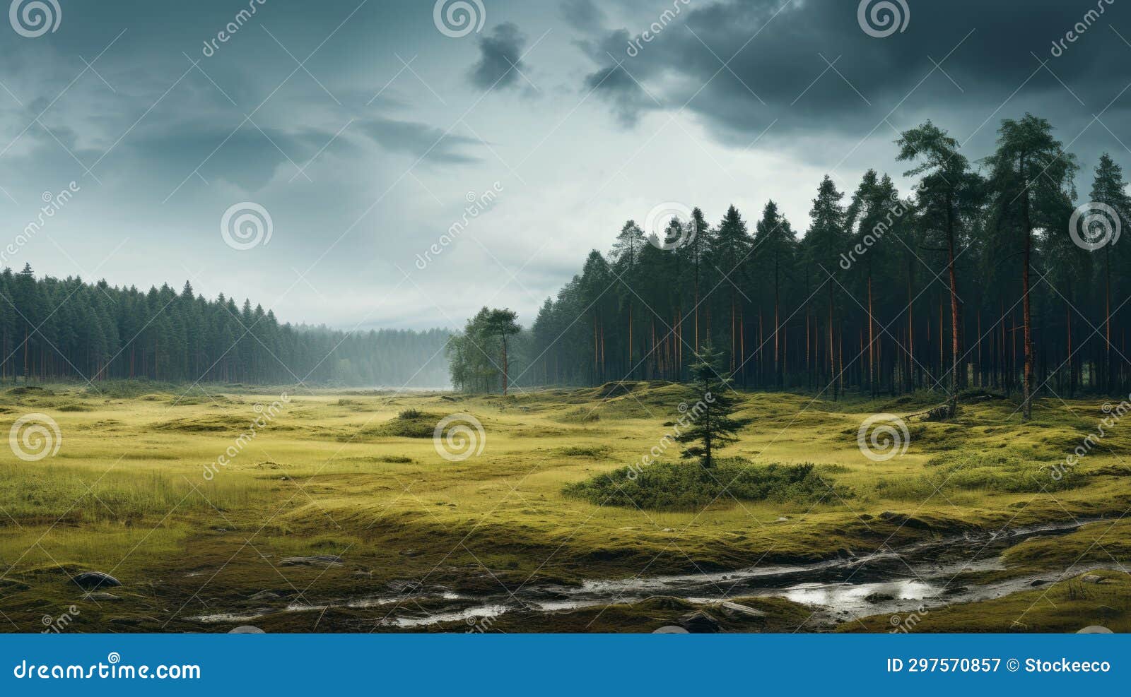enchanting rainy savanna: a dark and multicolored landscape
