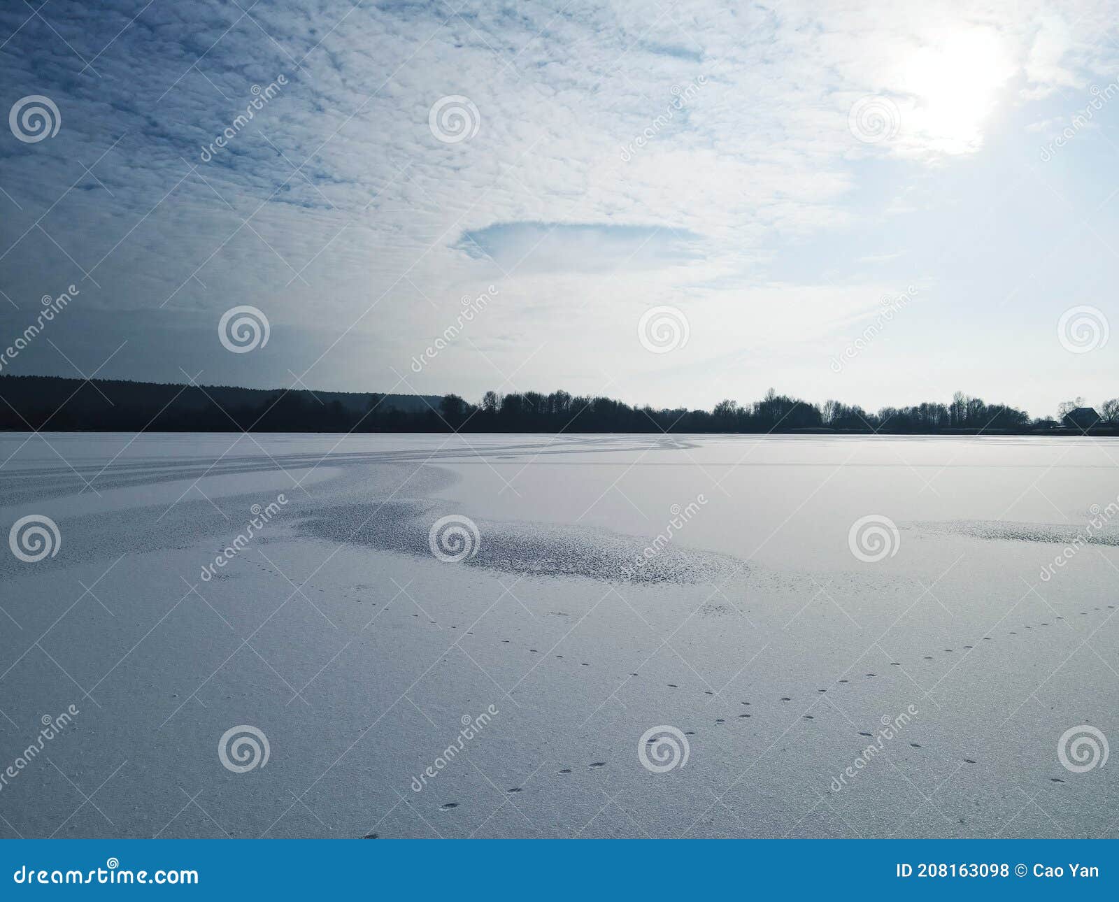 Stunning Landscape Views From Top Of Snow Covered Stock Photo Image