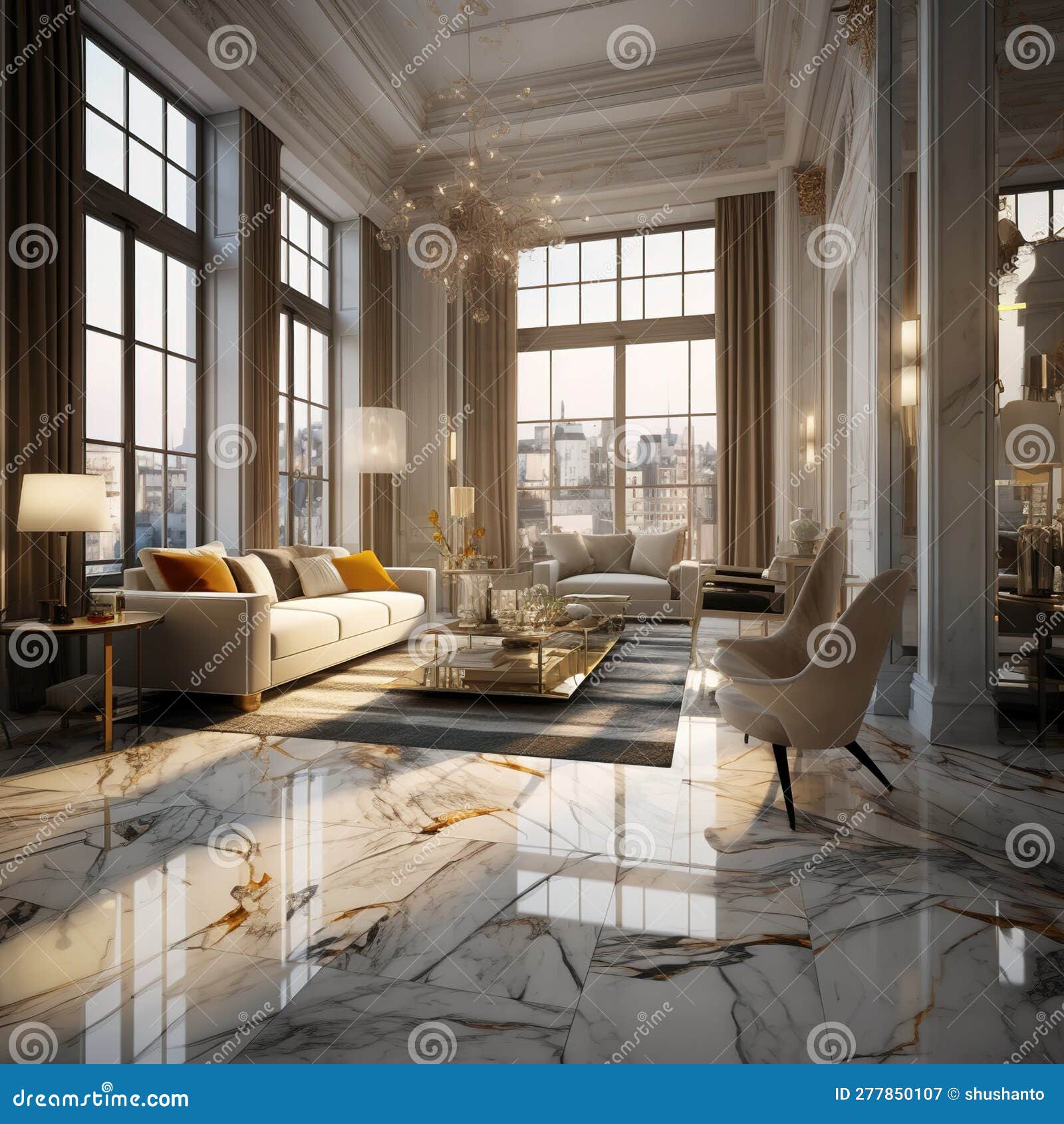 Stunning Lavish Apartment Interior Design Stock Illustration ...