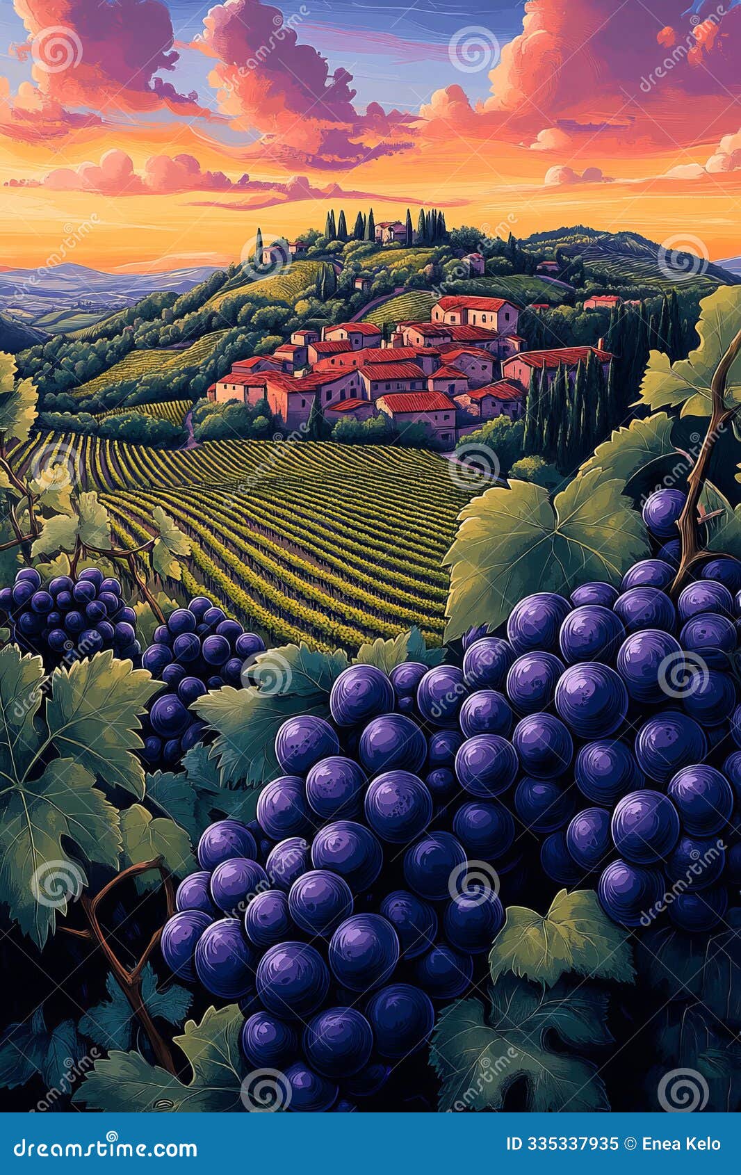 vintage vineyard hills
