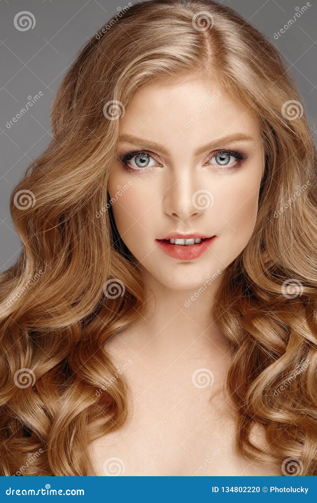 Stunning Natural Beauty with Blonde Wavy Hair. Stock Photo - Image of face,  salon: 134802220
