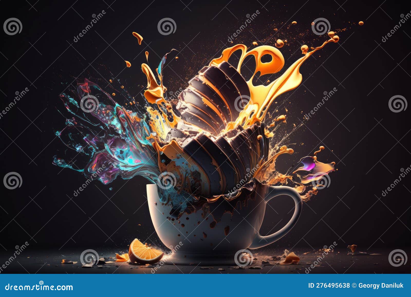 Stunning Photography of Exploding Electric Kettle Canon EOS 5D Mark IV DSLR Stock Illustration