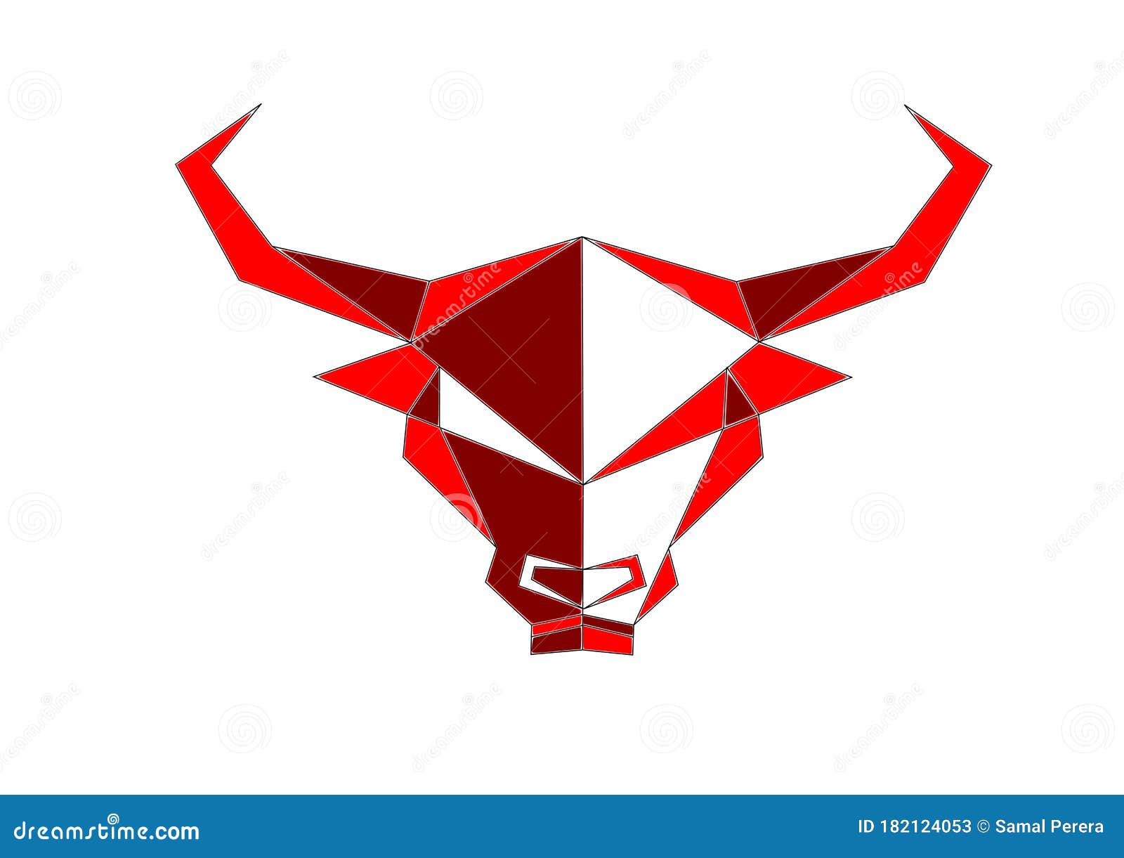 Stunning red bull vector stock image. Illustration of clip - 182124053