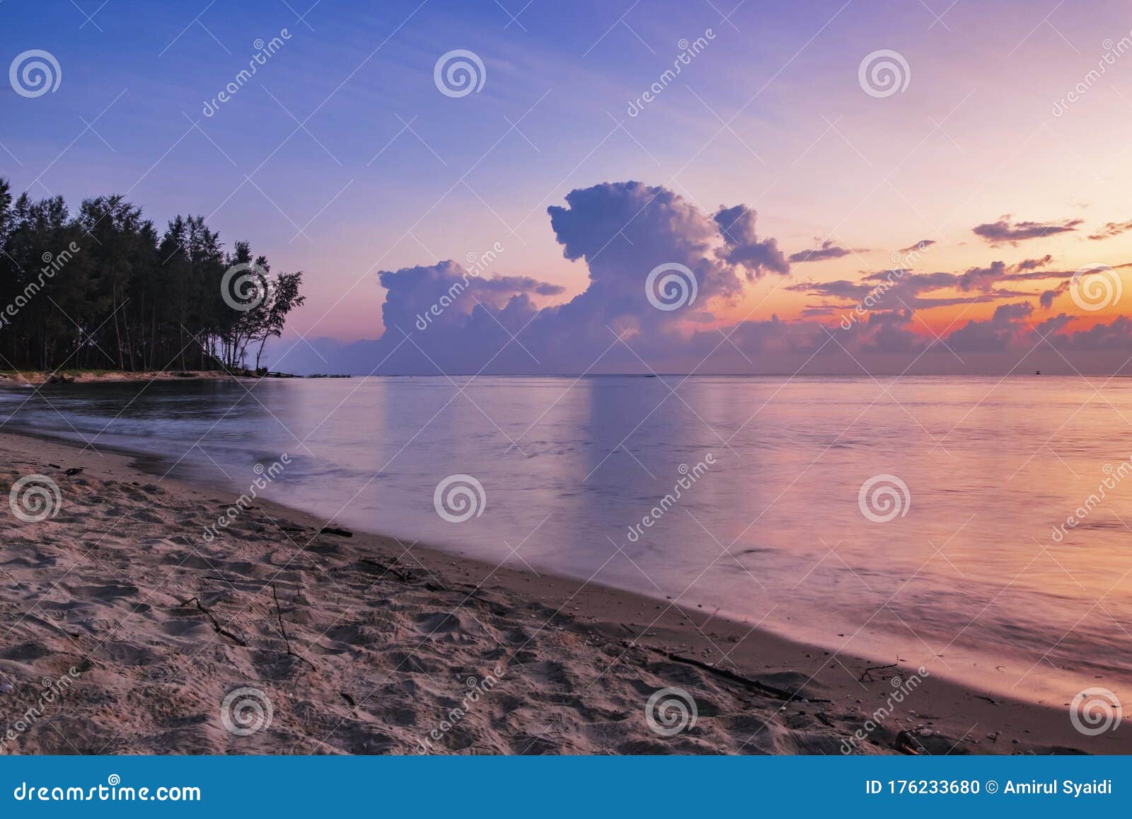 sunrise surrounding kuala ibai beach located in terengganu, malaysia