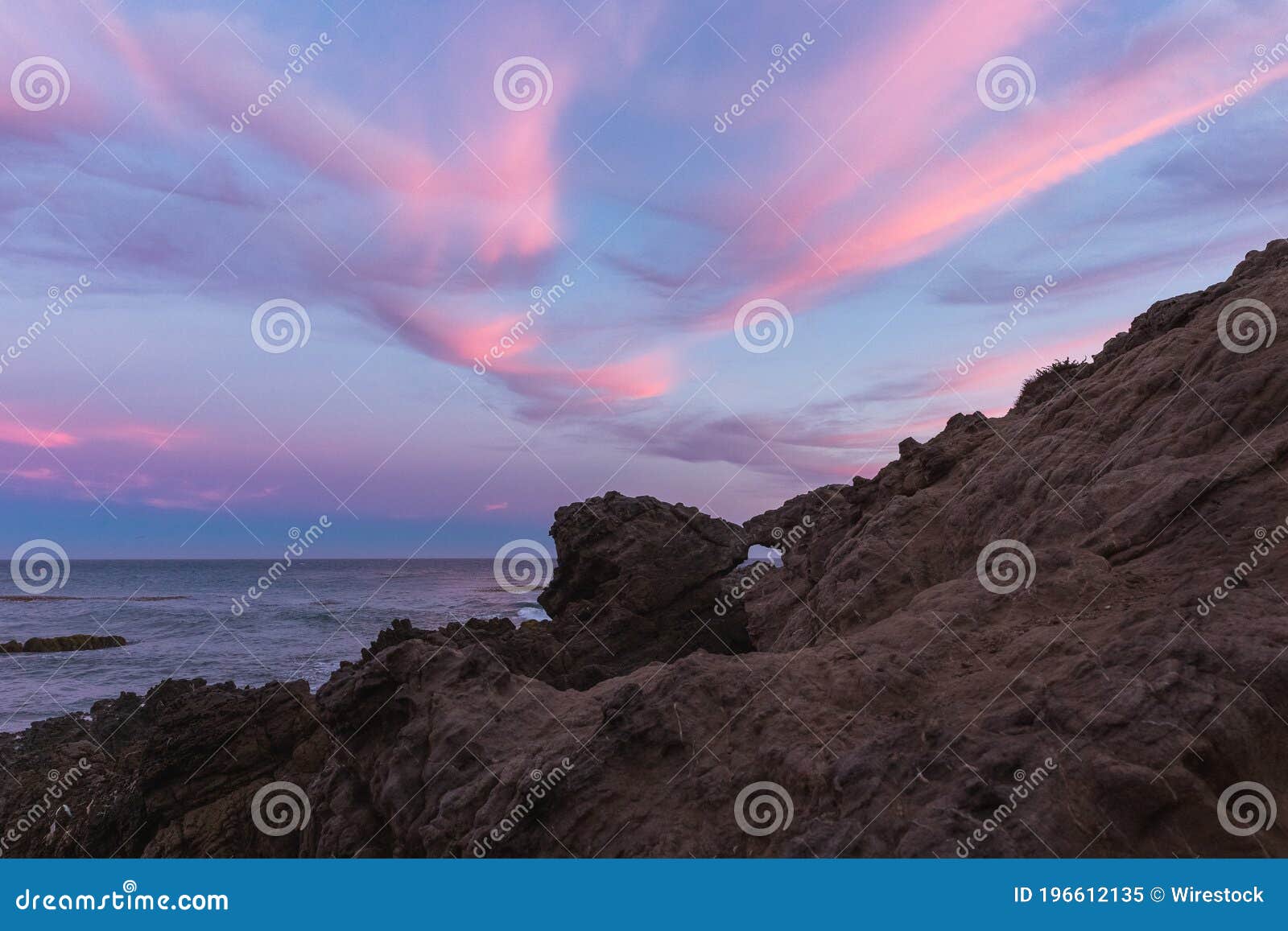 stunning shot of a beautiful skyscape from a sea coast in malibu, califonia