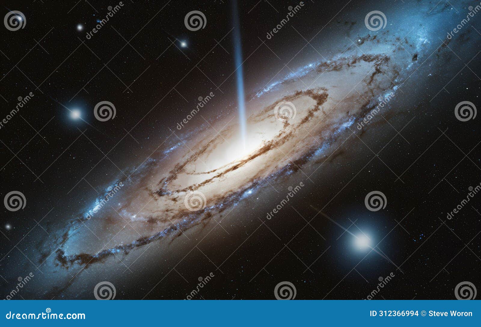 a stunning spiral galaxy drifting through intergalactic out space
