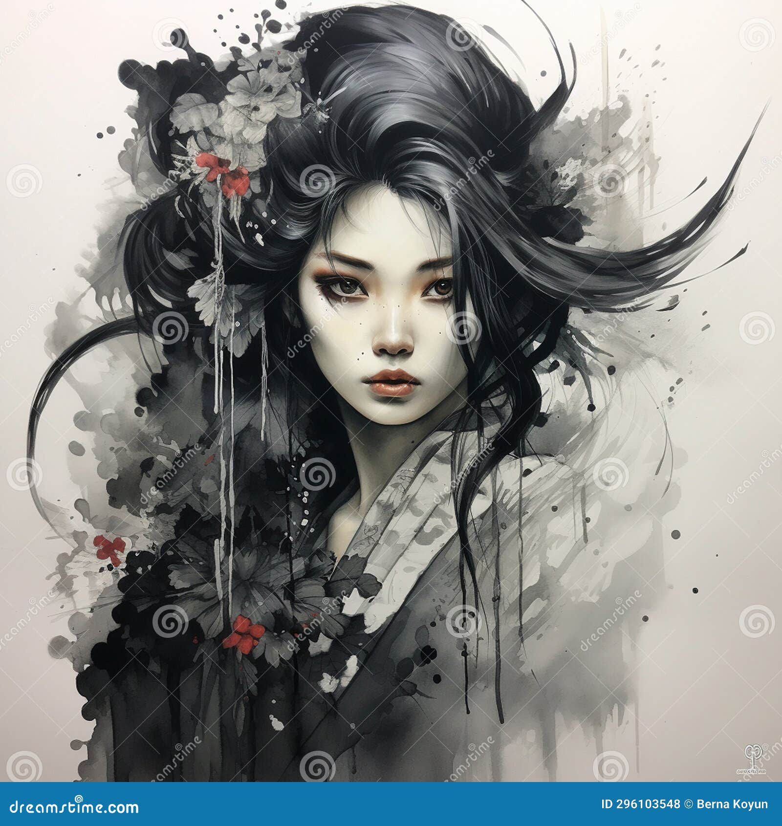 Stunning Sumie Painting stock illustration. Illustration of rembrandt