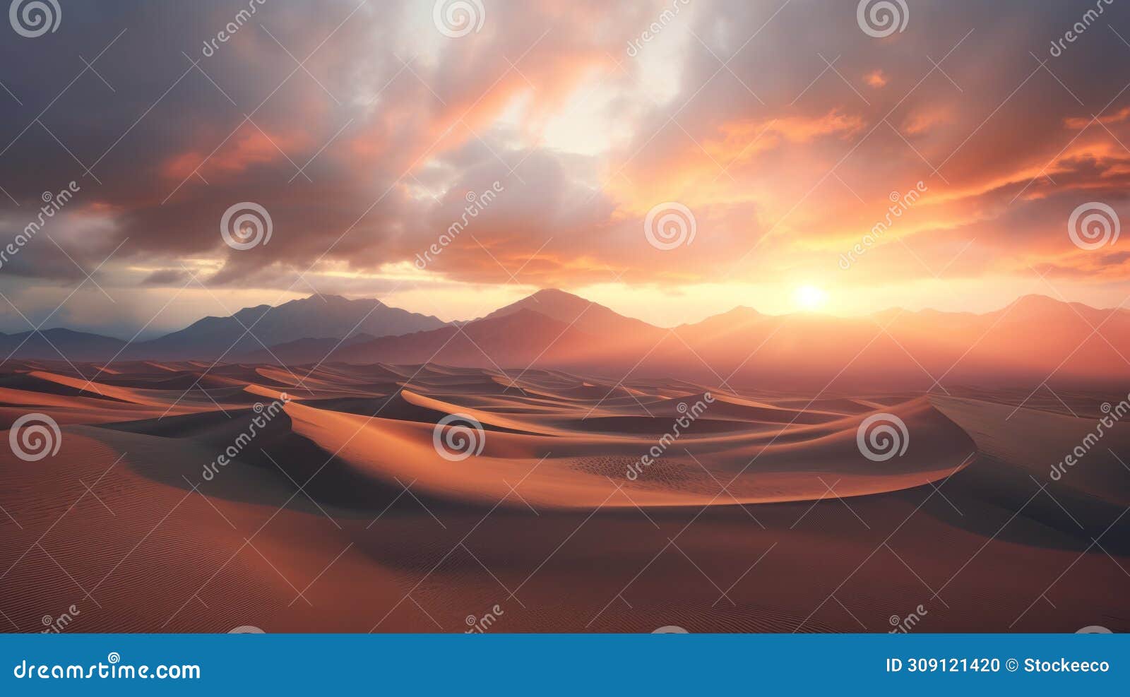 stunning sunrise photography: majestic sand dunes with godrays