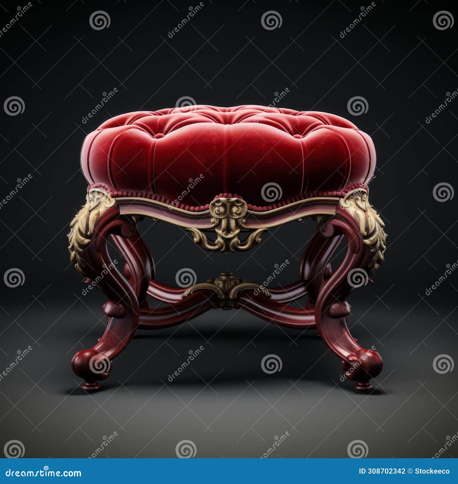 stunning velvet victorian foot stool in 8k resolution