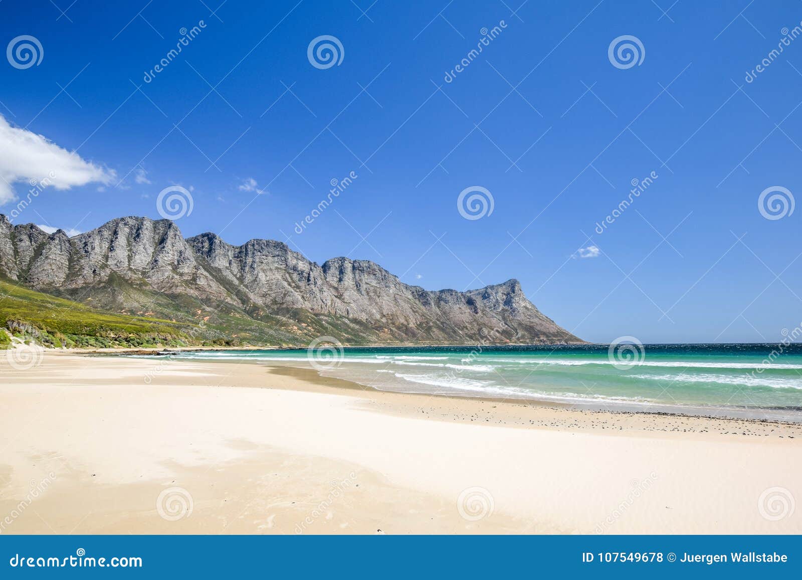 stunning view of kogel bay beach, located along route 44 in the eastern part of false bay near cape town between gordon`s bay and