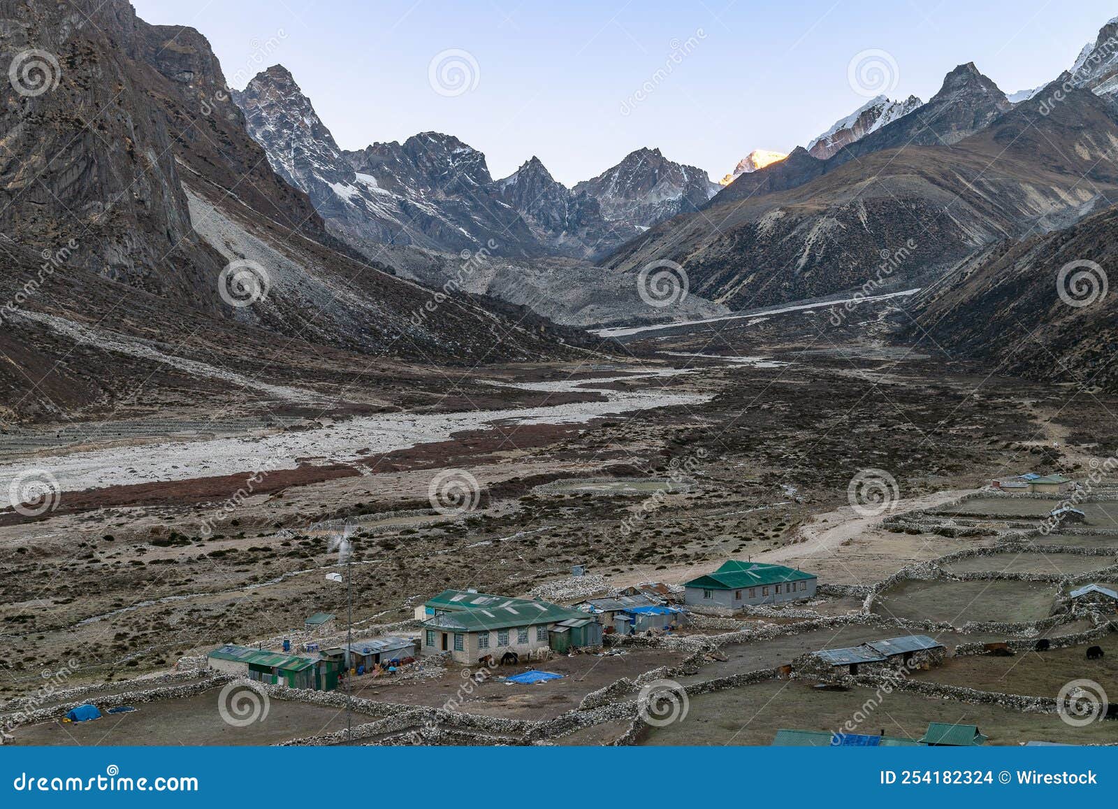 Stunning View of the Lobuche, Everest Base Camp Trek, Nepal Stock Photo 