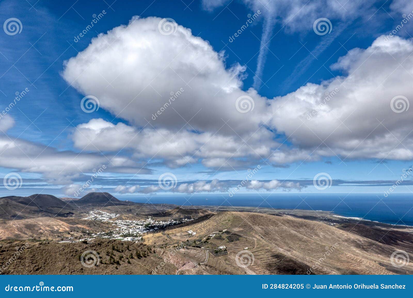 stunning views of the island of lanzarote, in the canary islands, from the viewpoint of los helechos