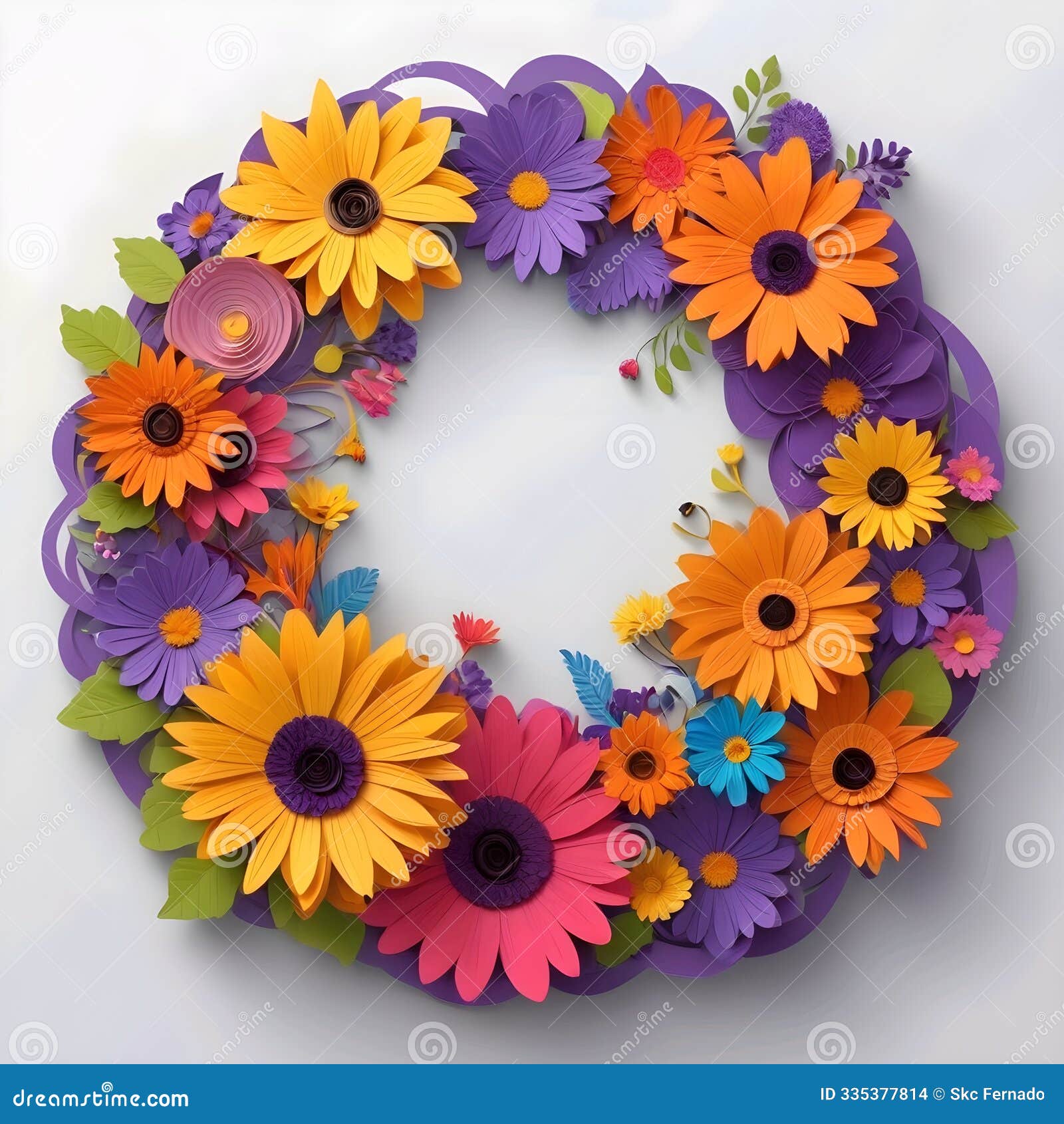 a stunning wreath made of various colorful flowers set