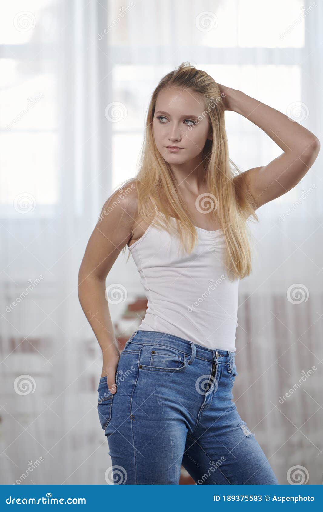 Posing blonde girl